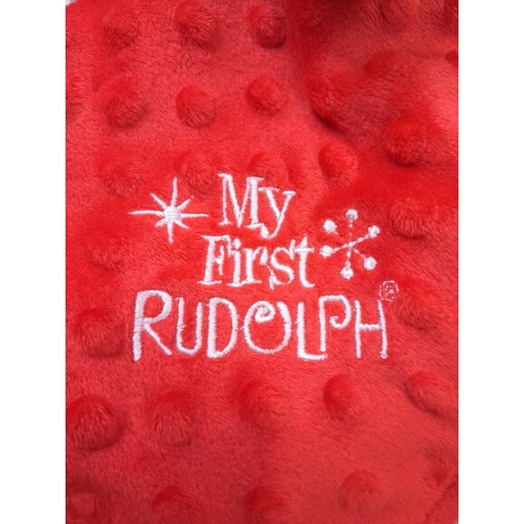 My First Rudolph Reindeer Red Snuggle Blanket Rattle Lovey New! Christmas Gift - Picture 5 of 10